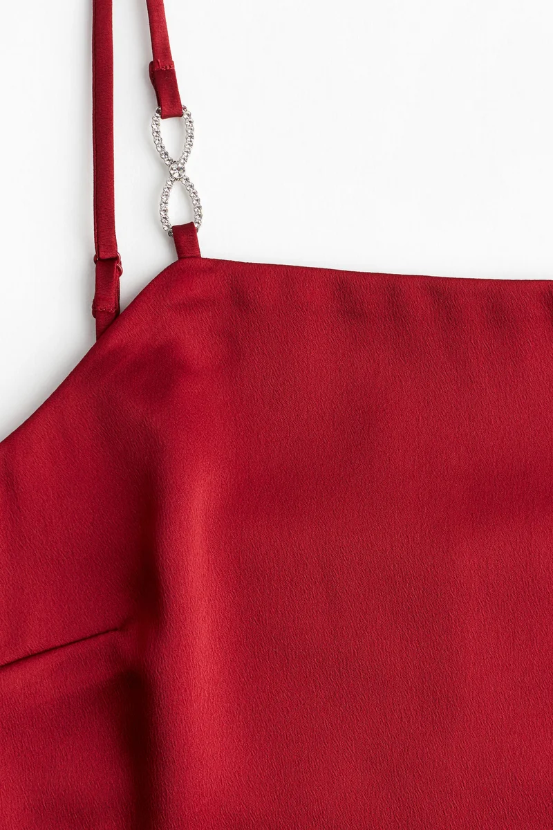 H&M Rhinestone-detail satin strappy top