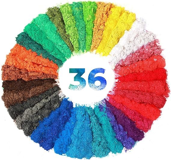 Kedia Minerals Mica Powder for Epoxy Resin 36 Color Epoxy Resin Color Pigment Cosmetic Grade Mica Powder for Soap Making Candle Making Lip Gloss Art Crafts Bath BombResin Supplies3gBag - Image 1