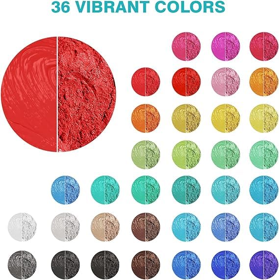 Kedia Minerals Mica Powder for Epoxy Resin 36 Color Epoxy Resin Color Pigment Cosmetic Grade Mica Powder for Soap Making Candle Making Lip Gloss Art Crafts Bath BombResin Supplies3gBag - Image 2