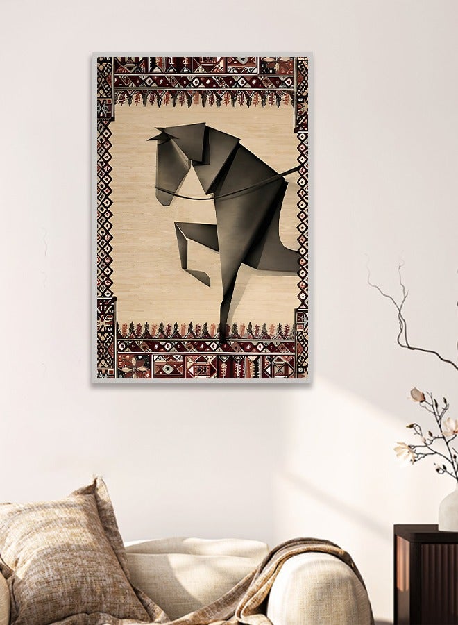 4gdran Canvas Wall Art For Wall Decoration Horses Design With A Hollow Frame Size 120x80cm One Piece  - Image 3