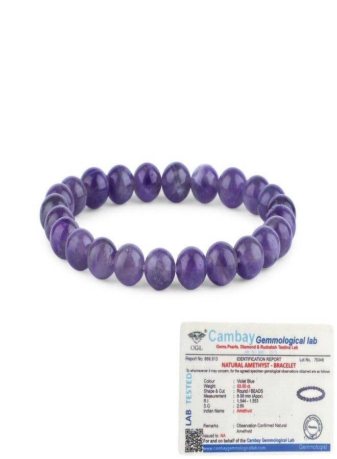 ARE - Aeora Rocks : Natural Amethyst Bracelet for Women & Men - 8 mm Polished Round Beads - Crystal Jewelry for Stress Relief, Balance & Intuition - Image 1