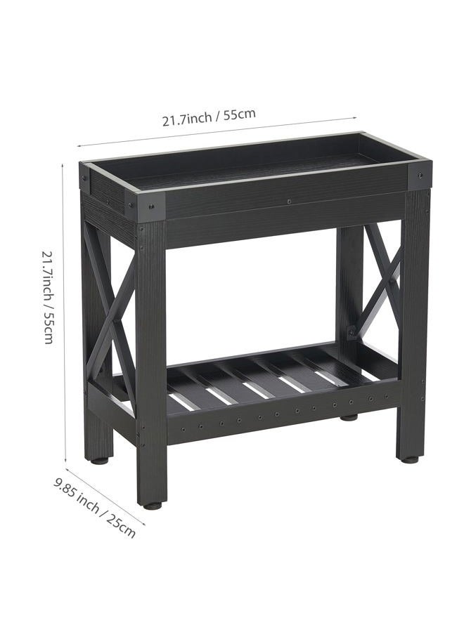 ZEXVIDA Farmhouse End Table, Narrow Side Table, Sofa Side Table, End Table Nightstand for Bedroom, Living Room, Small Spaces (Black) - Image 3