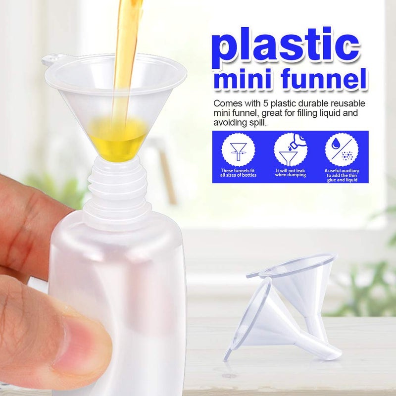 YGDZ 12pcs Precision Tip Applicator Bottles, 30ml Needle Tip Squeeze Glue Bottles for Paint Quilling Craft, 6 Colors Precision Bottles with 5 Mini Funnels - Image 5