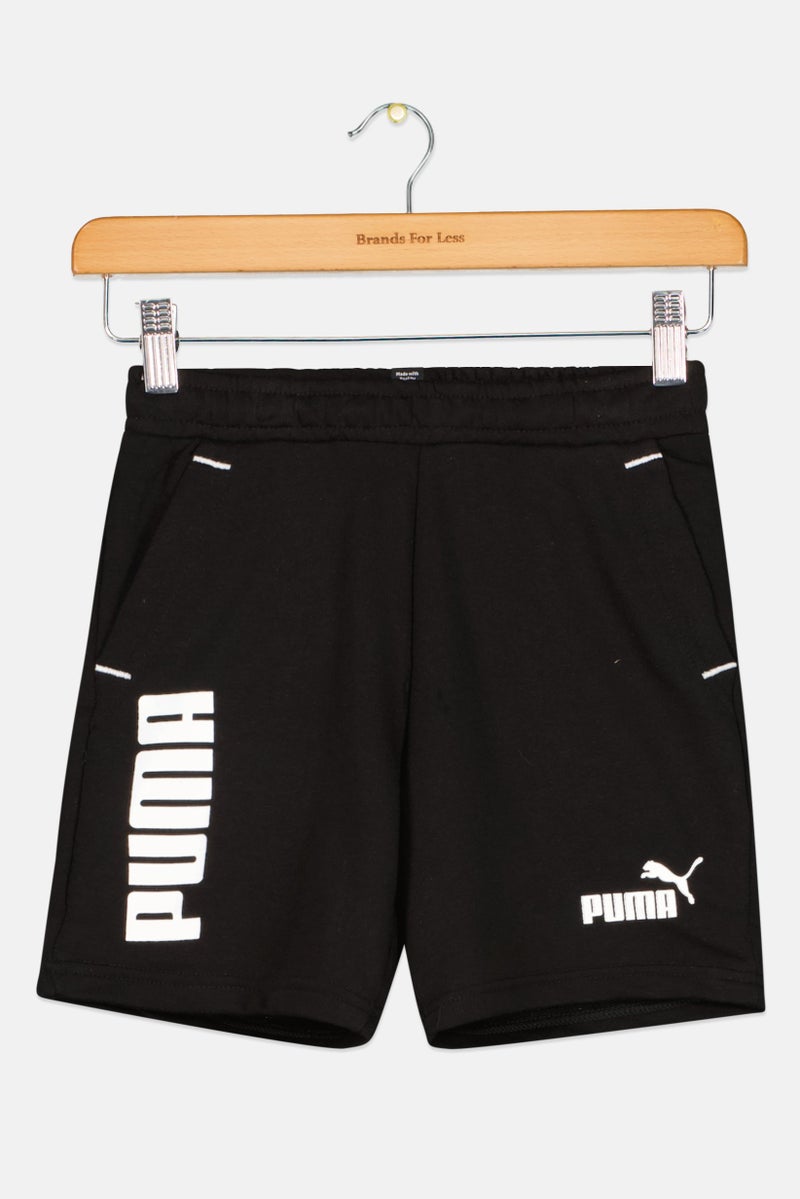 PUMA Kids Boy Regular Fit Brand Logo Training Shorts, Black Combo - Image 1