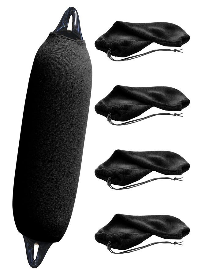 Aennon Boat Fender Covers 4 Pack - Fits 6.5" Boat Fenders - Black Boat Bumpers - Ultimate Protection - Durable Bumper Covers - Marine Bumpers - Add Style to Your Boat - Image 1