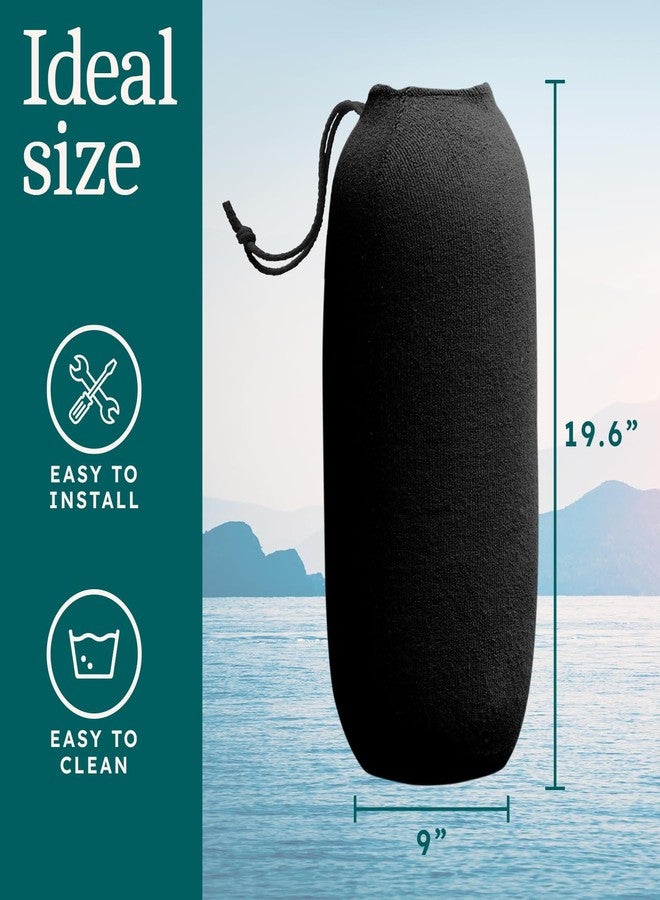 Aennon Boat Fender Covers 4 Pack - Fits 6.5" Boat Fenders - Black Boat Bumpers - Ultimate Protection - Durable Bumper Covers - Marine Bumpers - Add Style to Your Boat - Image 5