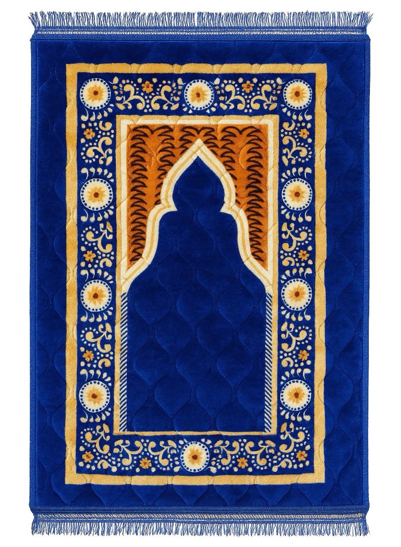 Fabienne Anti-Slip Thick Foam Velvet Top Prayer Mat Blue 80x120 cm  - Image 1