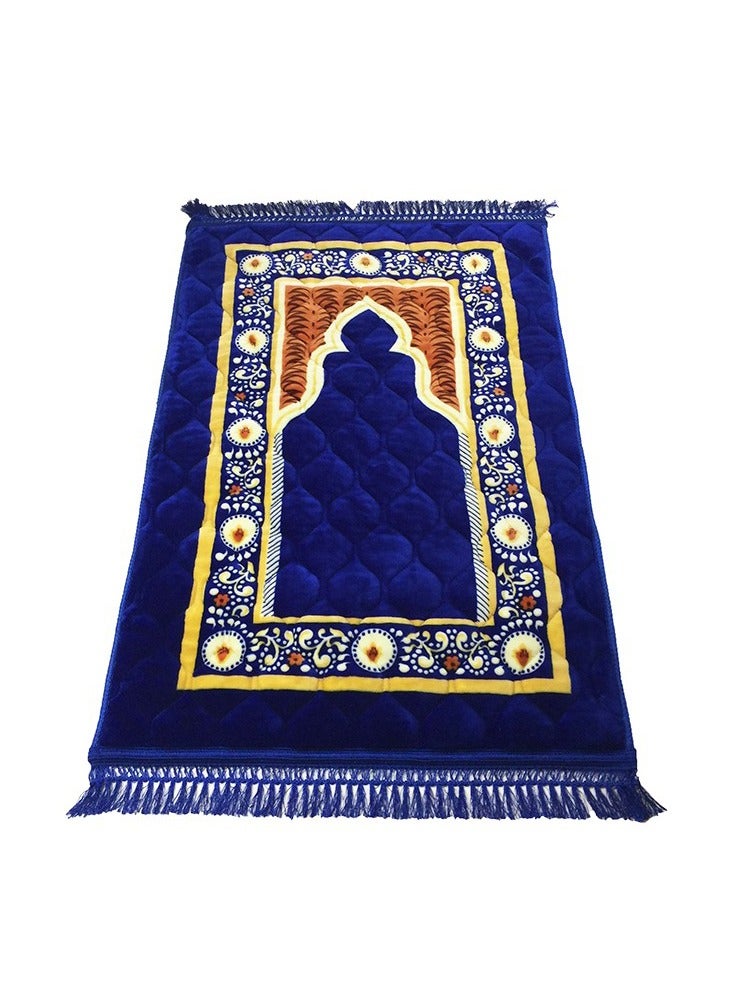 Fabienne Anti-Slip Thick Foam Velvet Top Prayer Mat Blue 80x120 cm  - Image 4