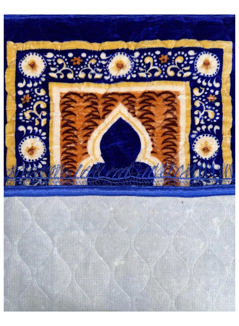 Fabienne Anti-Slip Thick Foam Velvet Top Prayer Mat Blue 80x120 cm  - Image 3