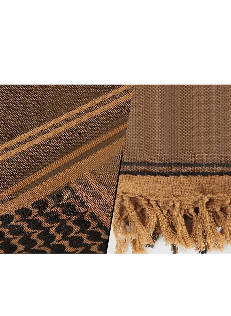 وشاح شماغ تكتيكي للرجال والنساء - كوفية صحراوية من القطن بنسبة 100% مع شرابات، 43 × 43 بوصة، مثالي للأنشطة الخارجية  - Image 5