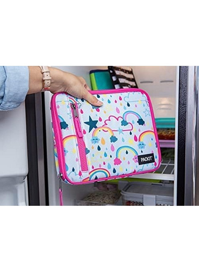 PACKIT PackIt Freezable Classic Lunch Box, Rainbow Sky, Built with EcoFreeze Technology, Collapsible, Reusable, Zip Closure With Zip Front Pocket and Buckle Handle, Perfect for School Lunches  - Image 3