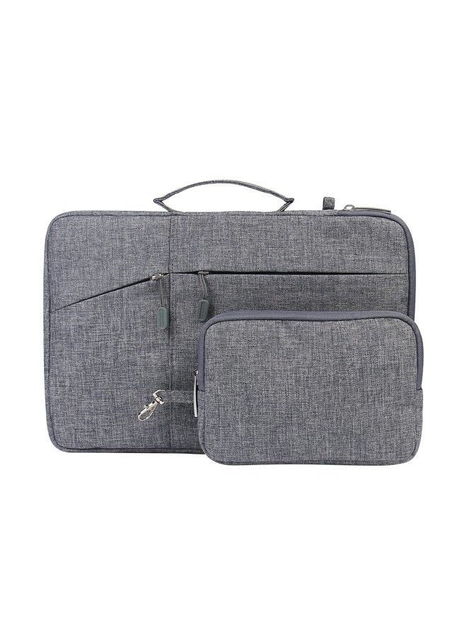 Megoo 13 Inch Sleeve Case with Accessory Pouch for Microsoft Surface Laptop/Book 2 13.5"/iPad pro 12.9"/13" Macbook Air/Pro Chromebook Tablet Slim Water Resistant Carrying Case(Gray With Charger Case) - Image 1