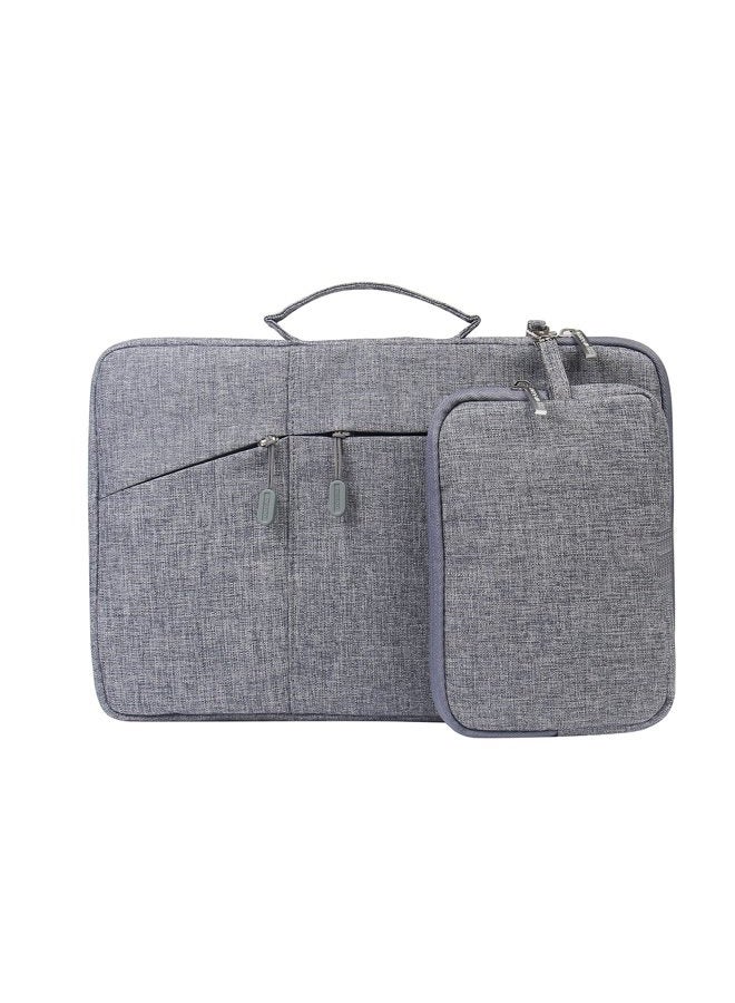 Megoo 13 Inch Sleeve Case with Accessory Pouch for Microsoft Surface Laptop/Book 2 13.5"/iPad pro 12.9"/13" Macbook Air/Pro Chromebook Tablet Slim Water Resistant Carrying Case(Gray With Charger Case) - Image 2