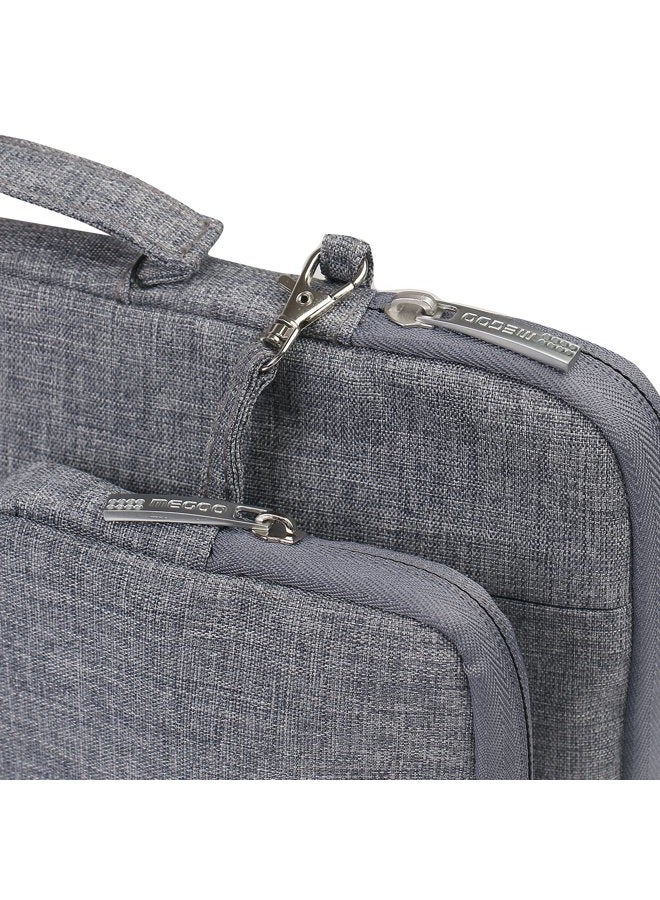 Megoo 13 Inch Sleeve Case with Accessory Pouch for Microsoft Surface Laptop/Book 2 13.5"/iPad pro 12.9"/13" Macbook Air/Pro Chromebook Tablet Slim Water Resistant Carrying Case(Gray With Charger Case) - Image 4