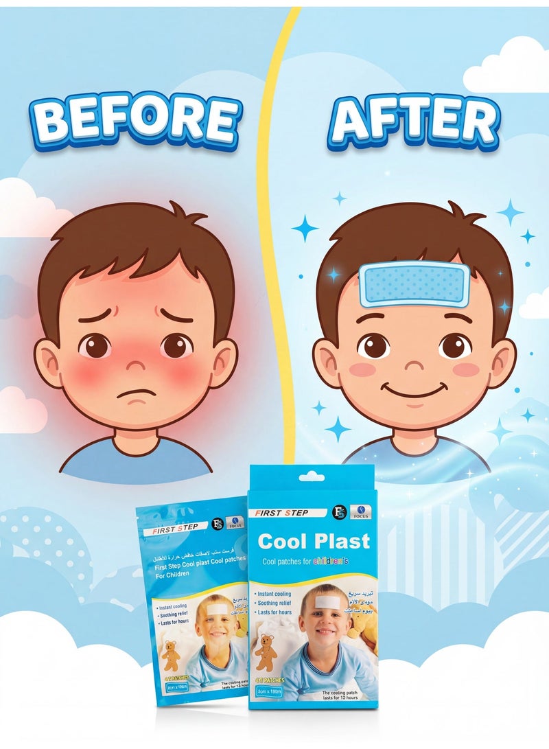 Focus Cool Plast Cool Patches for Children – Kids Cooling Gel Patches for Fever Relief, Gentle Cold Compress Strips, Instant Cooling Pads for Headache & Temperature Comfort – 4 Pcs - Image 4
