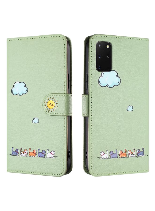 S-TOP Case For Samsung Galaxy S20+ Cartoon Cats Leather Phone Case - Image 2