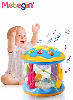 MEBEGIN Ocean Rotating Projector Drum Early Education Toys,12M+ Various Pacify Music Light Early Educational Drum Toys,Light Up Infant Tummy Time Toys for Kids Toddler Early Devolopment  - Image 3