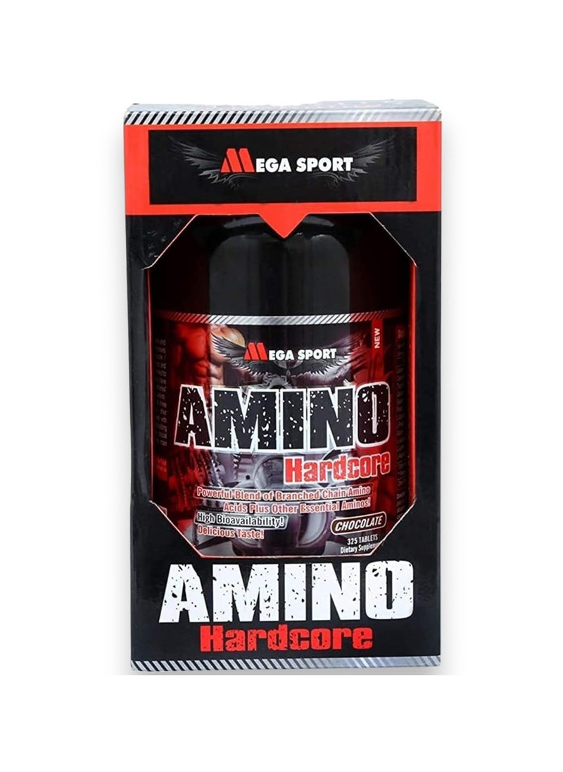 Mega Sport - Amino Hardcore, chocolate Flavour, 325 Tablets - Image 1
