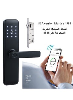 GearZone GearZone Smart Door Lock, Fingerprint Door Lock WiFi App, Suitable for Wooden Door, 4 Ways to Use, Fingerprint, Digital Code, Magnetic Card, Mobile Phone APP, Biometric Lock with 2 Cards (Arabic Langauge)  - Image 4
