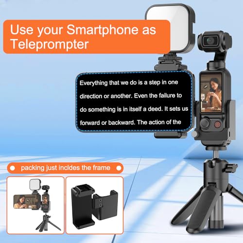 HAFOKO OSMO Pocket 3 Phone Mount Holder with 14 Threaded Hole and Cold Shoe Expansion Frame for Light mic Compatible with DJI OSMO Pocket 3 Accessories - Image 3
