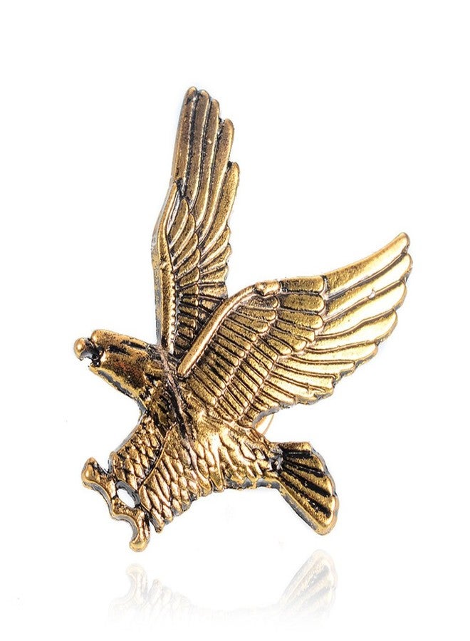 MINGHUA Gold Silver Flying Eagle Brooch Pins for Men (Golden) - Image 1