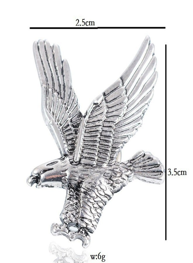 MINGHUA Gold Silver Flying Eagle Brooch Pins for Men (Golden) - Image 3