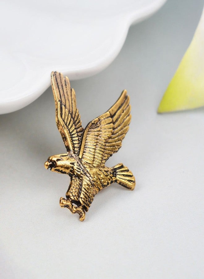 MINGHUA Gold Silver Flying Eagle Brooch Pins for Men (Golden) - Image 2