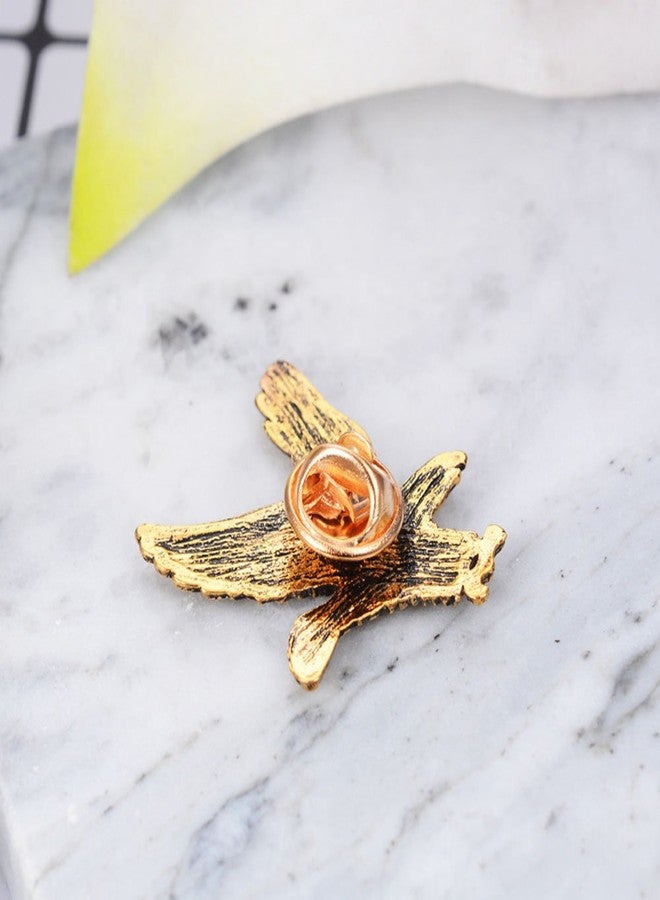 MINGHUA Gold Silver Flying Eagle Brooch Pins for Men (Golden) - Image 5