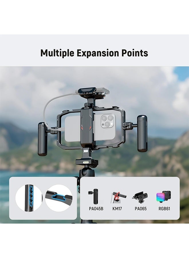 NEEWER Universal Phone Cage, Smartphone Video Rig with Quick Release Mounts Cold Shoes for Videomaker Filmmaking TikTok Vlogging Phone Video Stabilizer Holder Compatible with iPhone Samsung, PA039 - Image 4