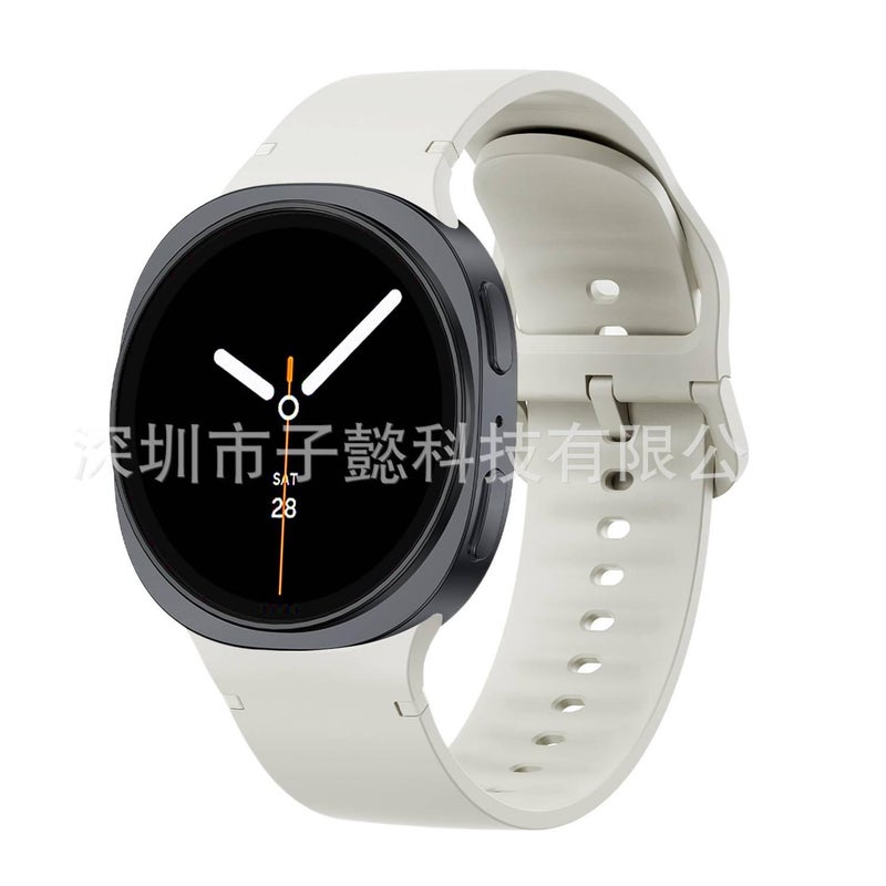 سوار ساعة ذكية رياضي من السيليكون متوافق باللون أسود قابل للتعديل مع Samsung Galaxy Watch 8 Classic بملاءمة قابلة للتعديل وحزام ناعم للاستبدال اليومي - Image 5