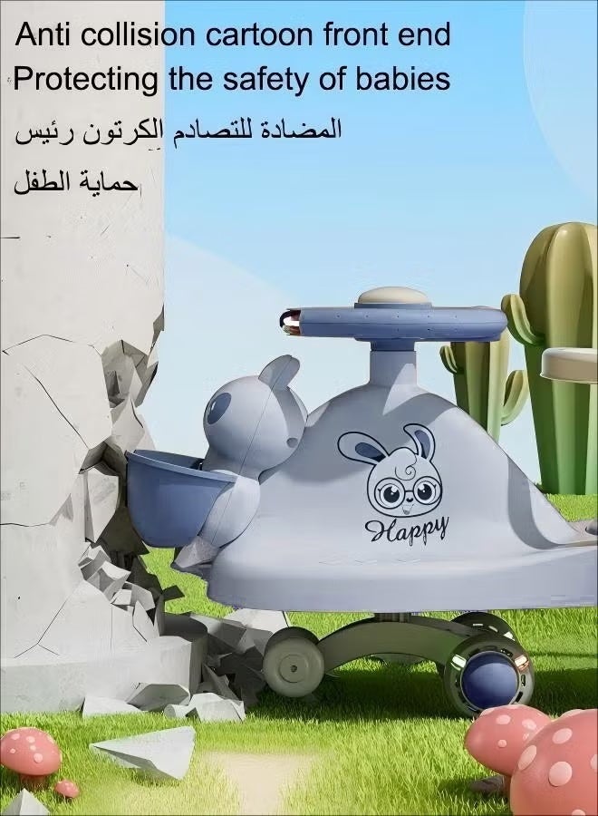 MIXDE Kids' Twist Car Ride Toy for Children Swing Car With Lights and Music Silent Wheels Anti-tipping Suitable for children - Image 4