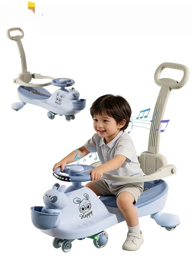 MIXDE Kids' Twist Car Ride Toy for Children Swing Car With Lights and Music Silent Wheels Anti-tipping Suitable for children - Image 1
