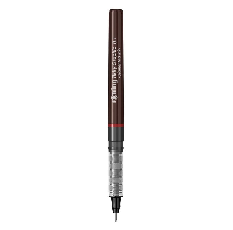 rOtring Tikky Fine Liner Fiber Tip Graphic Pen, 0.1 mm, Black Ink (1904750) - Image 1