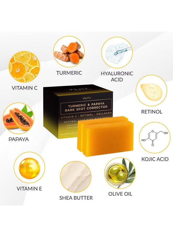 VALITIC Turmeric & Papaya Soap Bardark Spot Correctororiginal Japanese Complexvitamin C Retinol & Collagenhyaluronic Acid Vitamin E Shea Butter & Castile Olive Oil2 Pack - Image 4