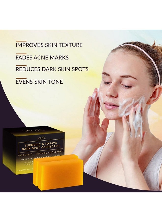 VALITIC Turmeric & Papaya Soap Bardark Spot Correctororiginal Japanese Complexvitamin C Retinol & Collagenhyaluronic Acid Vitamin E Shea Butter & Castile Olive Oil2 Pack - Image 2