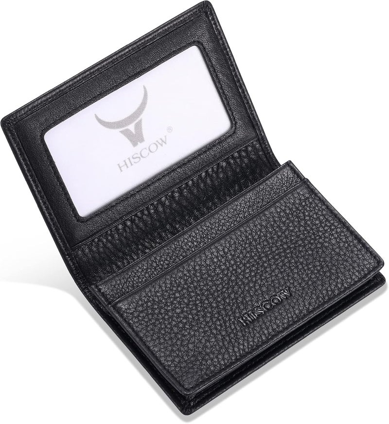 HISCOW Leather Business Card Case Holder for Men & Women, Italian Calfskin - Image 1