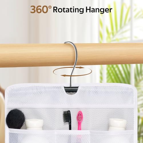 MISSLO Shower Caddy Organizer 5 Pockets Roll up Hanging Bathroom Accessories Storage for Camper, RV, Gym, Cruise, Cabin, College Dorm Shower, Small - Image 4
