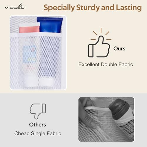 MISSLO Shower Caddy Organizer 5 Pockets Roll up Hanging Bathroom Accessories Storage for Camper, RV, Gym, Cruise, Cabin, College Dorm Shower, Small - Image 5