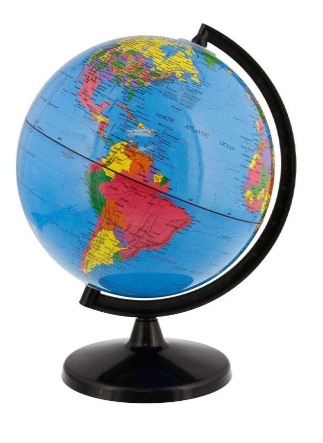Generic - World Globe Great for Kids and Adults with Stand Desk Globe 12 inch Tall Educational Deluxe Blue Ocean Black Base Full Earth Geography - Image 1