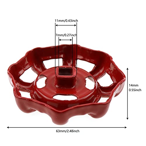 LUORNG Outside Faucet Round Wheel Handle Red Hose Bib Water Spigot 0.27 x 0.27 - Image 3