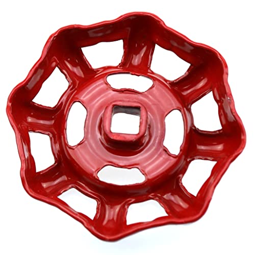 LUORNG Outside Faucet Round Wheel Handle Red Hose Bib Water Spigot 0.27 x 0.27 - Image 2