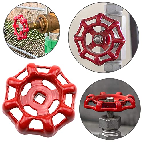 LUORNG Outside Faucet Round Wheel Handle Red Hose Bib Water Spigot 0.27 x 0.27 - Image 5