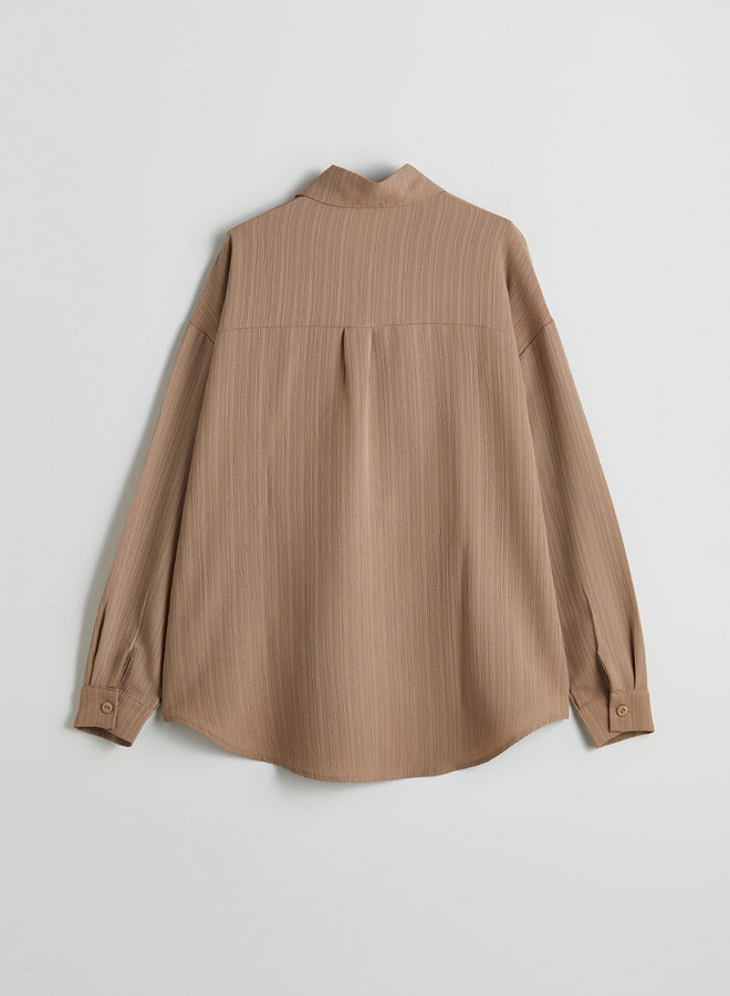 LC WAIKIKI Oversize Textured Women's Shirt - Image 4