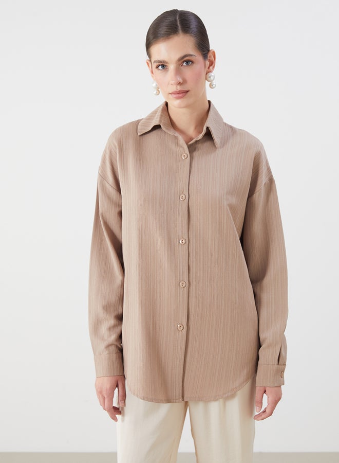 LC WAIKIKI Oversize Textured Women's Shirt - Image 1