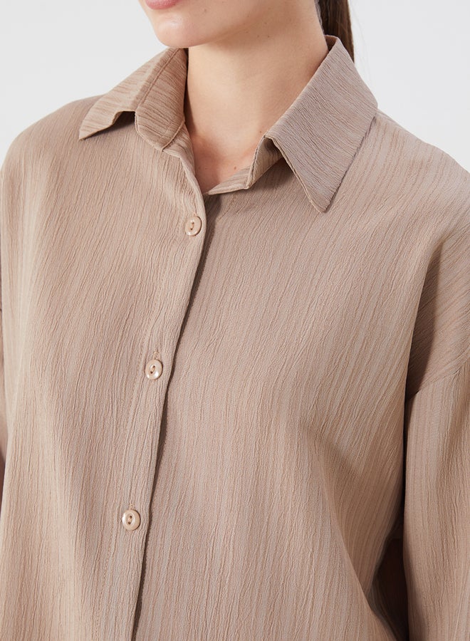 LC WAIKIKI Oversize Textured Women's Shirt - Image 3