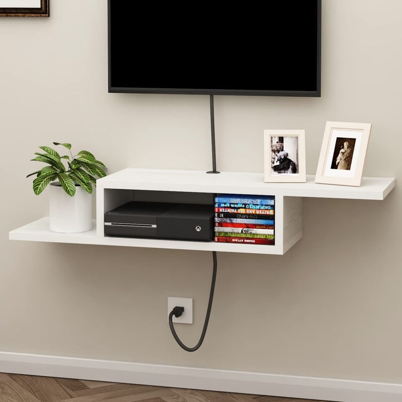 ChooChoo Floating TV Stand Shelf Wall Mount Entertainment Center Media Console for Living Room Bedroom White