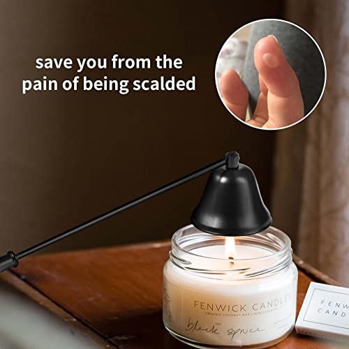 Kirecoo Candle Snuffer Extinguisher with Long Handle, Polished Stainless Steel Wick Flame Snuffer for Putting Out Wick Flame Safely, Black Candle Accessory - Image 4