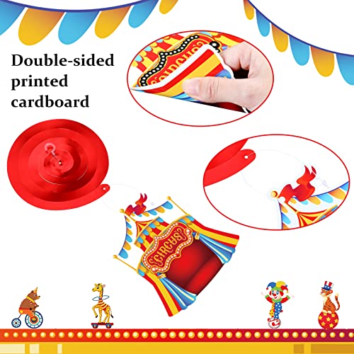 Zonon 30 Pcs Carnival Hanging Swirl Decorations Colorful Circus Animal Party Supplies Carnival Baby Shower Decor Double Sided Ceiling Circus Streamers for Kids Birthday Baby Shower Party Favors - Image 5