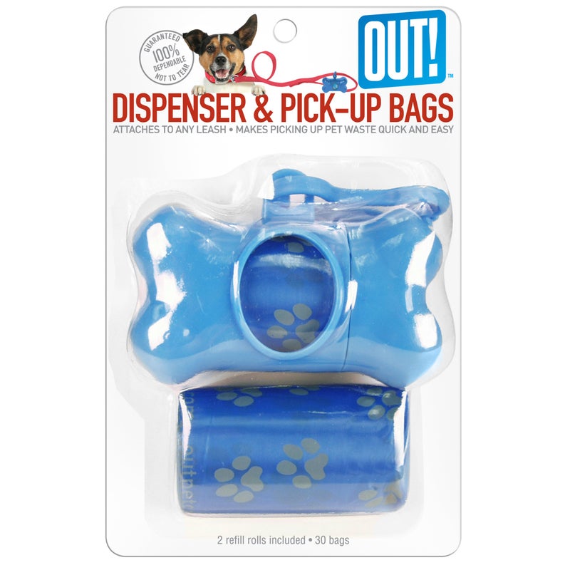 OUT! Blue Bone Dispenser with Waste Pick-Up Bags, Color May Vary - Image 3