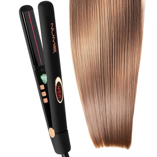 NuMe Megastar Flat Iron Hair Straightener, 1" Tourmaline Flat Iron with Floating Plates, Infrared Light & Negative Ions - Professional Styling for Long-Lasting, Frizz-Free & Smooth Styles - Image 1